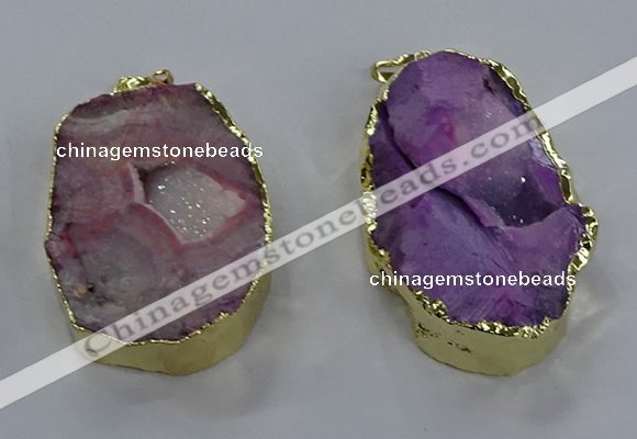 NGP3756 30*40mm - 40*50mm freeform druzy agate pendants