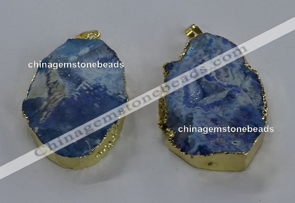 NGP3760 30*40mm - 40*50mm freeform druzy agate pendants