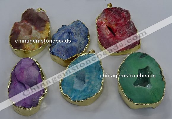 NGP3762 30*40mm - 40*50mm freeform druzy agate pendants