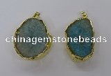 NGP3767 25*35mm - 35*40mm freeform druzy agate pendants