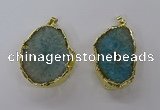 NGP3767 25*35mm - 35*40mm freeform druzy agate pendants