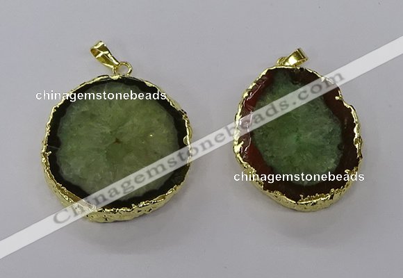 NGP3768 25*35mm - 35*40mm freeform druzy agate pendants