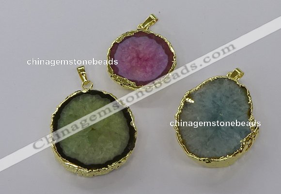 NGP3771 25*35mm - 35*40mm freeform druzy agate pendants