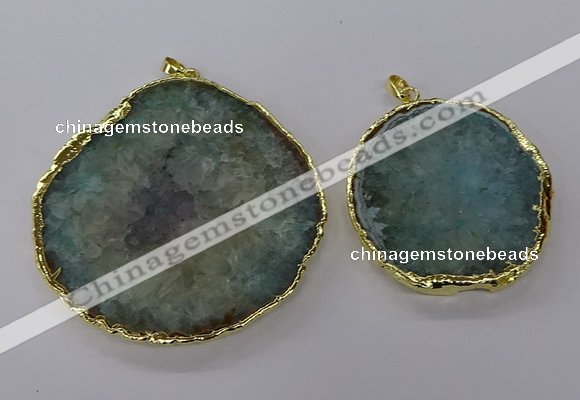 NGP3776 45*50mm - 55*60mm freeform druzy agate pendants