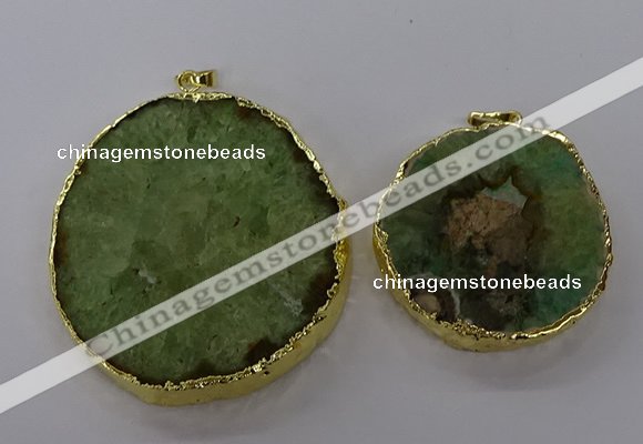 NGP3777 45*50mm - 55*60mm freeform druzy agate pendants