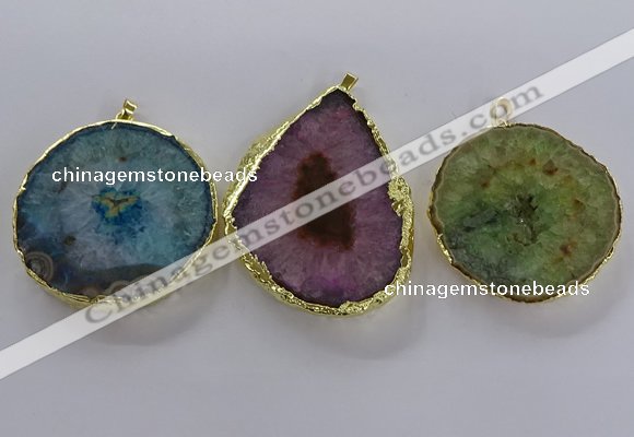 NGP3779 45*50mm - 55*60mm freeform druzy agate pendants