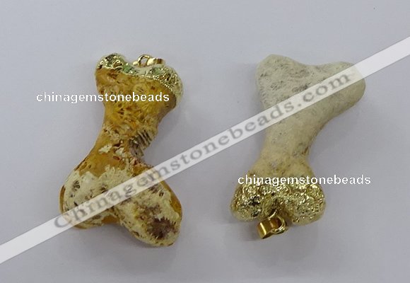 NGP3799 25*40mm - 28*45mm freeform fossil coral pendants