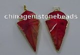 NGP3803 25*50mm - 28*55mm arrowhead agate gemstone pendants