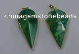 NGP3805 25*50mm - 28*55mm arrowhead agate gemstone pendants