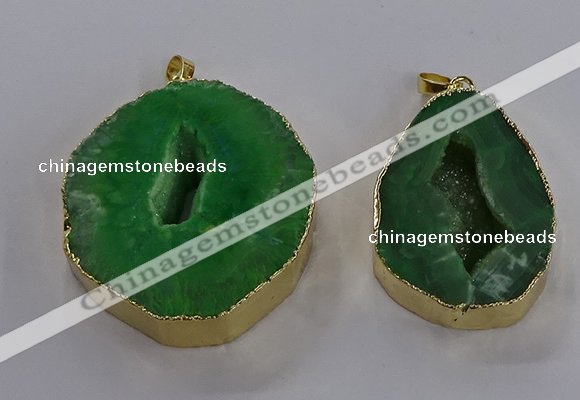 NGP3826 30*40mm - 40*50mm freeform druzy agate pendants