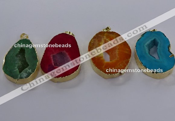 NGP3829 30*40mm - 40*50mm freeform druzy agate pendants