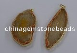 NGP3842 25*65mm - 35*70mm freeform agate gemstone pendants