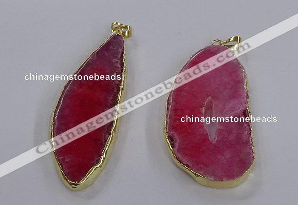 NGP3844 25*65mm - 35*70mm freeform agate gemstone pendants