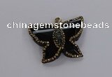 NGP3857 35*45mm carved butterfly agate gemstone pendants