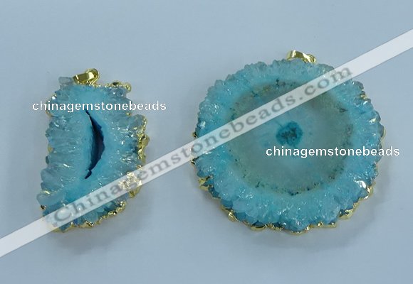 NGP3894 35*45mm - 50*60mm freeform druzy agate pendants