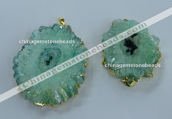 NGP3895 35*45mm - 50*60mm freeform druzy agate pendants