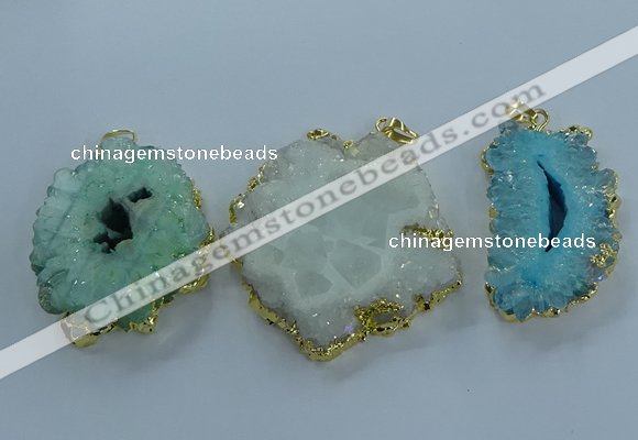 NGP3897 35*45mm - 50*60mm freeform druzy agate pendants