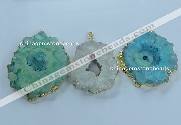 NGP3906 55*65mm - 65*80mm freeform druzy agate pendants