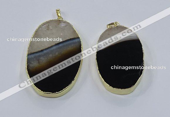 NGP3924 35*55mm - 40*60mm oval druzy agate pendants wholesale