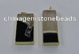 NGP3928 25*55mm - 30*60mm rectangle druzy agate pendants