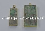 NGP3930 20*45mm - 30*60mm rectangle green gemstone pendants