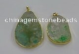 NGP3931 30*45mm - 40*60mm freeform green gemstone pendants