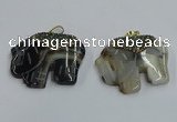 NGP3932 30*45mm - 35*50mm elephant agate pendants wholesale