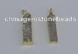 NGP3940 10*35mm - 12*30mm rectangle druzy agate pendants wholesale