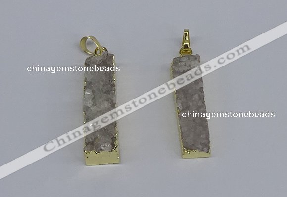 NGP3940 10*35mm - 12*30mm rectangle druzy agate pendants wholesale