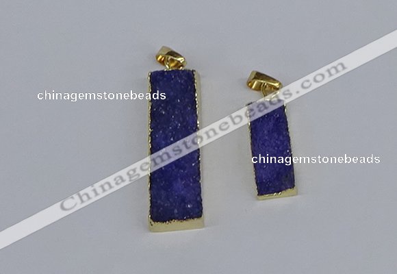 NGP3944 10*25mm - 12*45mm rectangle druzy agate pendants wholesale