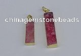 NGP3945 10*25mm - 12*45mm rectangle druzy agate pendants wholesale