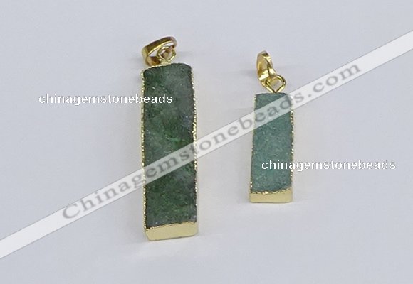 NGP3947 10*25mm - 12*45mm rectangle druzy agate pendants wholesale