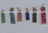 NGP3950 10*25mm - 12*45mm rectangle druzy agate pendants wholesale