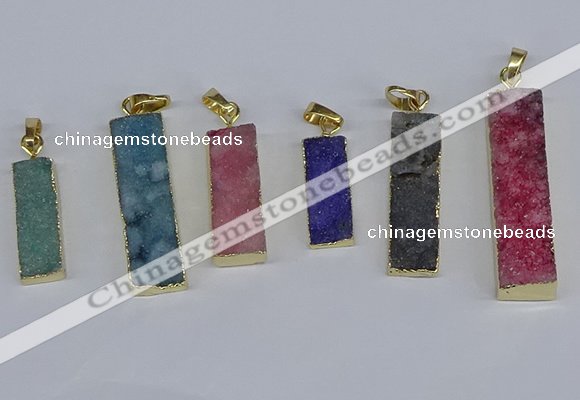 NGP3950 10*25mm - 12*45mm rectangle druzy agate pendants wholesale