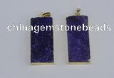 NGP3954 20*50mm - 25*45mm rectangle druzy agate gemstone pendants