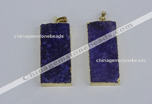 NGP3954 20*50mm - 25*45mm rectangle druzy agate gemstone pendants