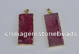 NGP3955 20*50mm - 25*45mm rectangle druzy agate gemstone pendants