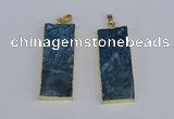 NGP3956 20*50mm - 25*45mm rectangle druzy agate gemstone pendants