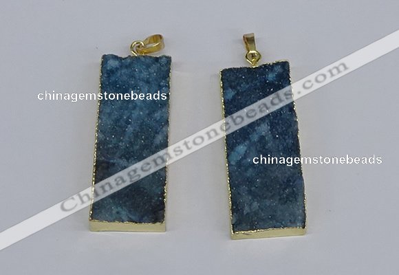 NGP3956 20*50mm - 25*45mm rectangle druzy agate gemstone pendants