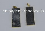 NGP3959 20*50mm - 25*45mm rectangle druzy agate gemstone pendants