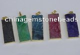 NGP3960 20*50mm - 25*45mm rectangle druzy agate gemstone pendants