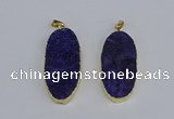 NGP3964 22*45mm - 25*50mm oval druzy agate pendants wholesale