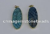 NGP3966 22*45mm - 25*50mm oval druzy agate pendants wholesale