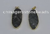 NGP3969 22*45mm - 25*50mm oval druzy agate pendants wholesale