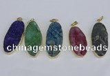 NGP3970 22*45mm - 25*50mm oval druzy agate pendants wholesale