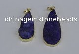 NGP3974 20*40mm - 25*50mm flat teardrop druzy agate pendants