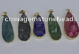 NGP3980 20*40mm - 25*50mm flat teardrop druzy agate pendants