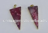 NGP3985 20*48mm - 25*50mm triangle druzy agate pendants wholesale