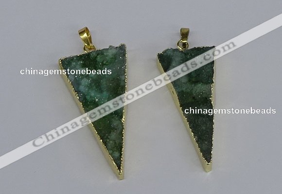 NGP3987 20*48mm - 25*50mm triangle druzy agate pendants wholesale