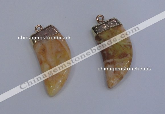 NGP4001 15*30mm - 16*35mm horn druzy quartz gemstone pendants